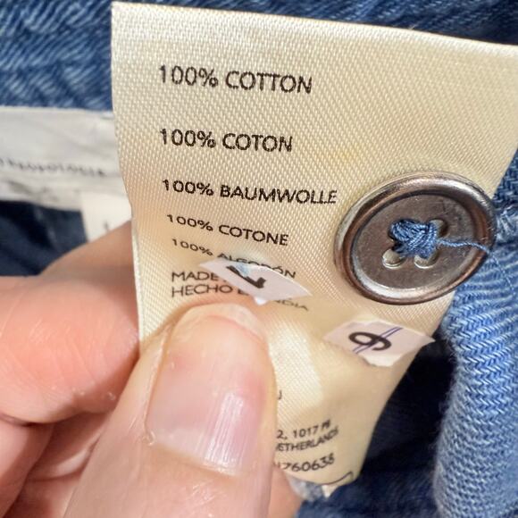 by Anthropologie Blue Denim Side Button High Waist Harem Pant  Sz S - Picture 5 of 10